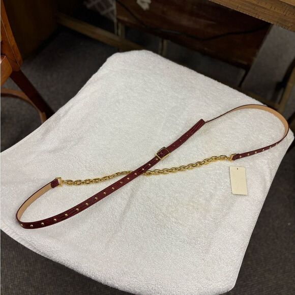 Boston Proper Ladies Leather & Gold Chain Belt main image 5